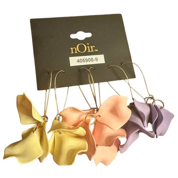 NOIR Flower Petal Drop Earrings - Pastel Ombré NWT - Picture 1 of 5